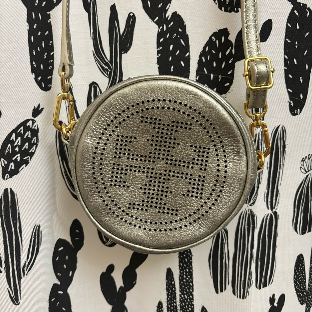 Tory Burch Perforated Round Crossbody Purse - Picture 3 of 15